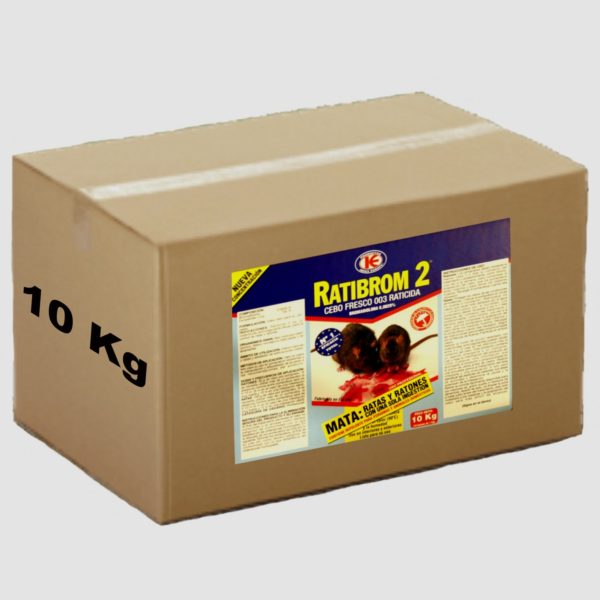 Ratibrom 2 - Pack De 10 Kg (10 X 1 Kg) De Cebo Fresco - El Raticida Infalible - Rodenticida -