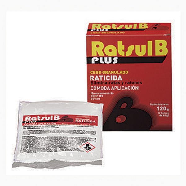 Ratsul B Plus - Raticida Cebo Granulado - Pack 120 G - Zelnova - Zeltia