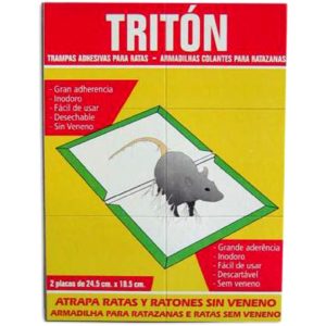 TRITÓN - TRAMPA ADHESIVA PARA RATAS Y RATONES - Pack de 2 Uds
