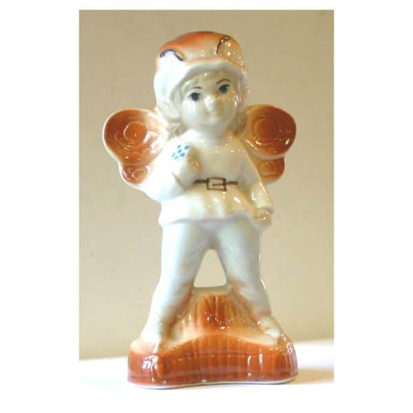 Figura Ceramica / Porcelana - Niño Con Alas - Angelote