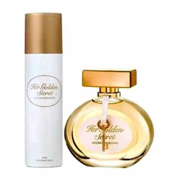 Her Golden Secret De Antonio Banderas - Eau De Toilette Natural Spray 80 Ml + Desodorante Spray 150 Ml - 20 Years Of Seduction