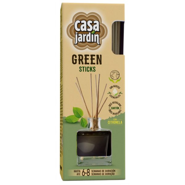 Sticks De Casa Jardin Green - Varitas Antimosquitos / Ambientadoras - Zelnova