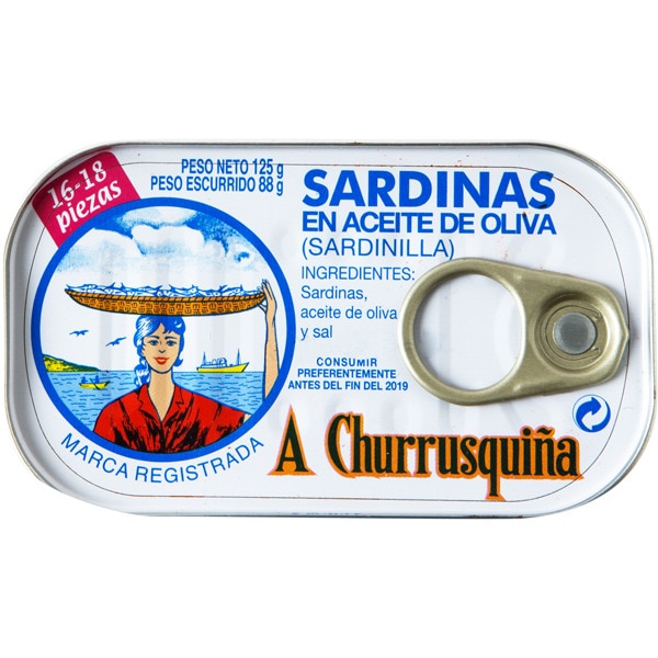 A Churrusquinha Sardinillas Aeite Oliva Xoubinha Rr 125 16 18 Piezas Lata